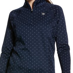 Ariat Girls sunstopper 2.0, Navy Dot