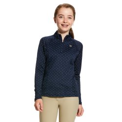 Ariat Girls sunstopper 2.0, Navy Dot