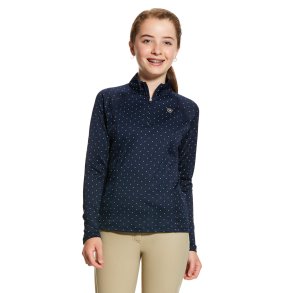 Ariat Girls sunstopper 2.0, Navy Dot