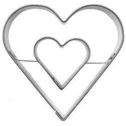 Kageudstikker dobbelt hjerte