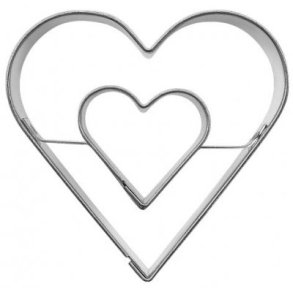 Kageudstikker dobbelt hjerte