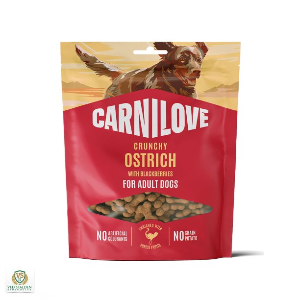 Carnilove Hundegodbidder Crunchy Snack Ostrich &amp; Blackberries  200g