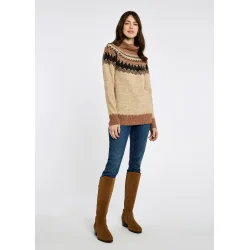 Dubarry Devlin Women's Fair Isle pattern sweater - Oat Multi