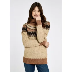 Dubarry Devlin Women's Fair Isle pattern sweater - Oat Multi