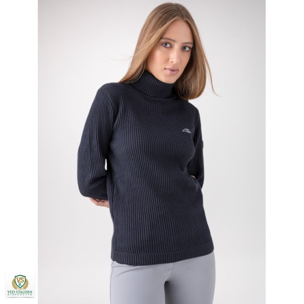 Equiline Hjhalset strikbluse Nicole, Navy