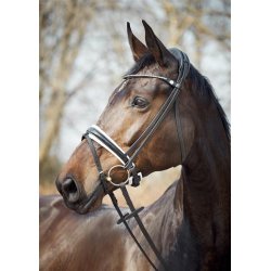 Finesse Trense Cayenne  Sort/Slv med Lak