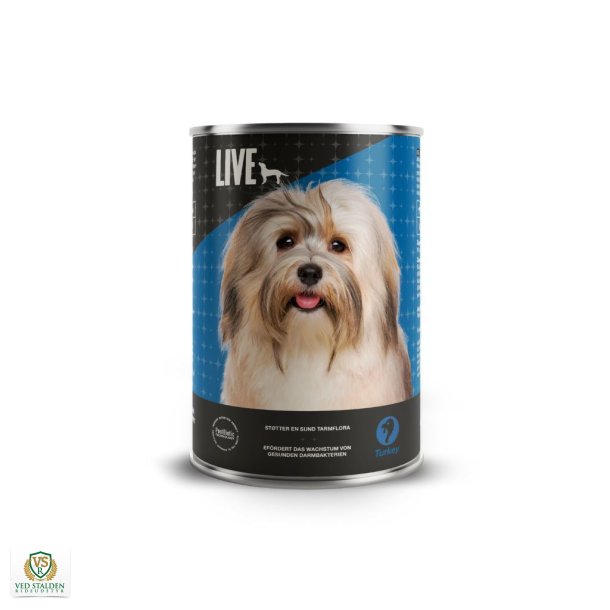 LIVE Dog Vdfoder Kalkun 395g dse