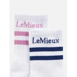 LeMieux Crew Socks 2 Pak, Fondant/Shadow