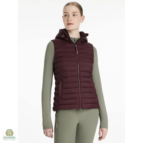 LeMieux Rose Puffer vest med htte  Damson
