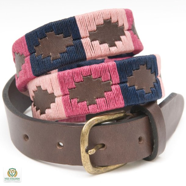 Pioneros Narrow Polo blte brunt m. Berry/navy/pink