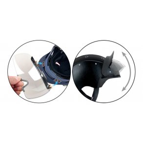 Casco Flip up brille