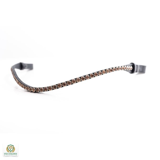Finesse Pandebnd Sort/ Sm Swarovski sten - Bronze