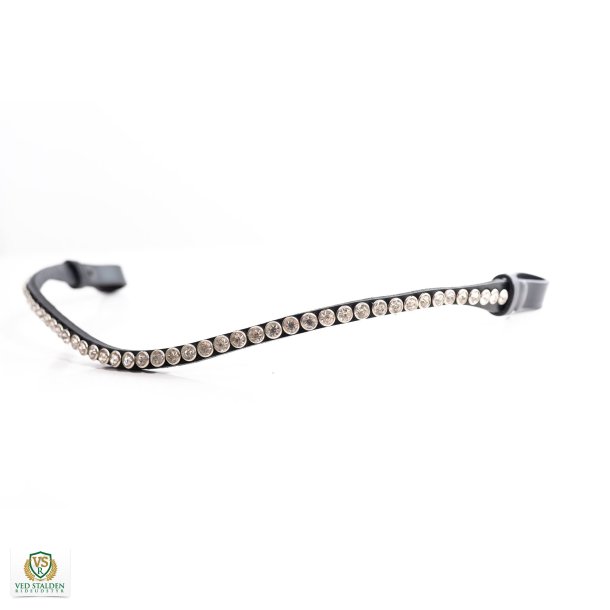 Finesse Pandebnd Sort/ Sm Swarovski sten - Crystal