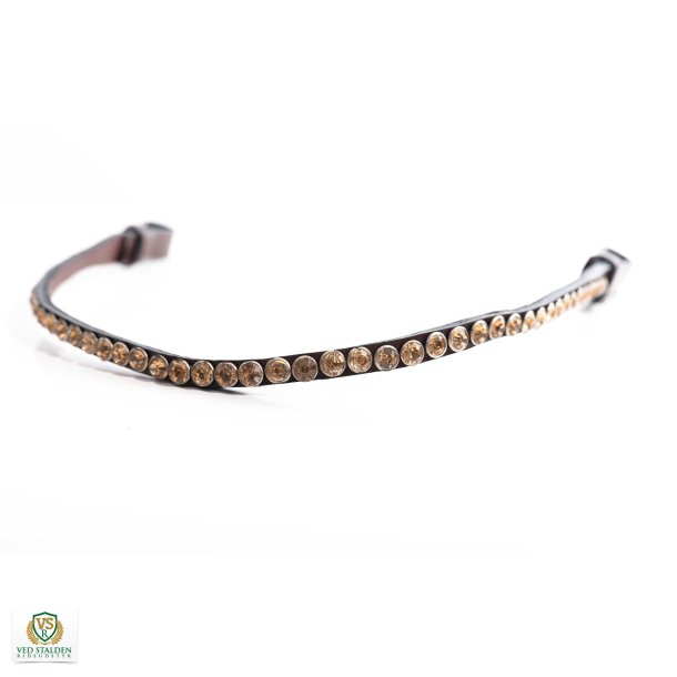Finesse Pandebnd Brun/ Sm Swarovski sten - Champagne